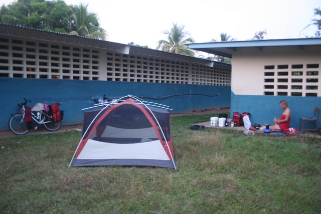 ANother great camping spot at a rural school in Panama.