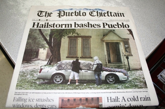 Hailstorm hits Pueblo, just north of our camping spot in beautiful Boone.