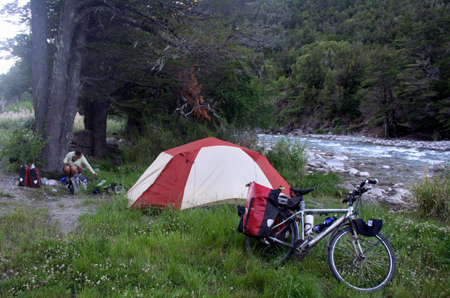 Wild camping in Patagonia.