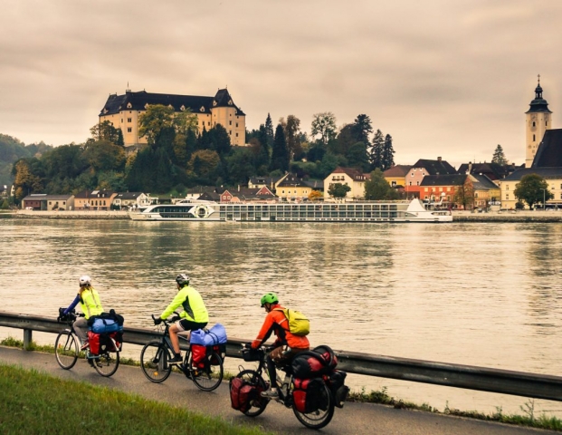 Cycling along the Danube in Asutria.
